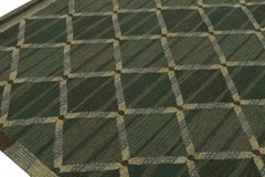 Rug & Kilim’s Scandinavian Style Kilim in Green, Blue, Beige-Brown Patterns