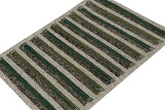 Rug & Kilim’s Scandinavian Style Kilim in Greige & Green Patterns