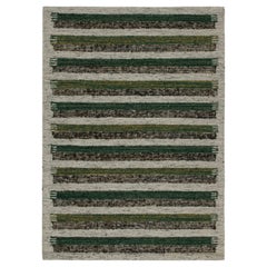 Rug & Kilim’s Scandinavian Style Kilim in Greige & Green Patterns