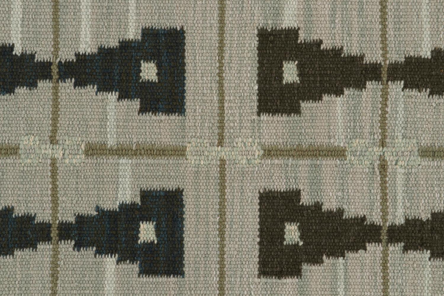 Rug & Kilim’s Scandinavian Style Kilim in Grey, Brown & Black Patterns In New Condition For Sale In Long Island City, NY