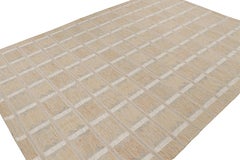 Rug & Kilim’s Scandinavian Style Kilim in Ivory & Off white Geometric Patterns