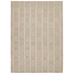 Rug & Kilim's skandinavischer Stil Kilim in Elfenbein & Off-White Geometrisch gemustert