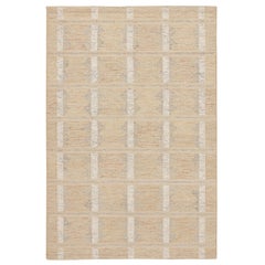 Rug & Kilim’s Scandinavian Style Kilim in Ivory with Off-White Geometric Pattern