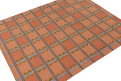 Rug & Kilim’s Scandinavian Style Kilim in Orange, Gray & Brown Geometric Pattern