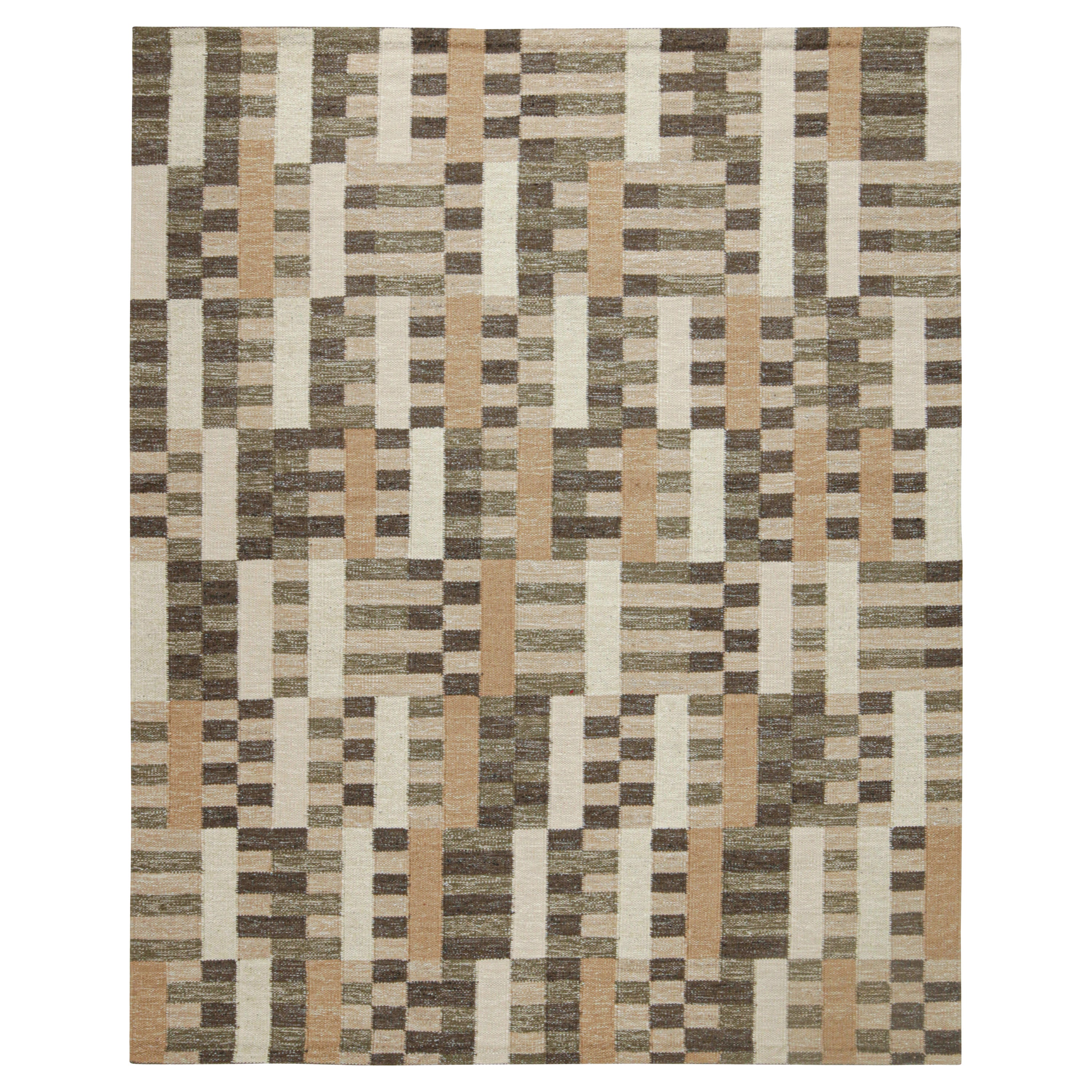 Rug & Kilim’s Scandinavian style Kilim in Polychromatic Geometric Patterns