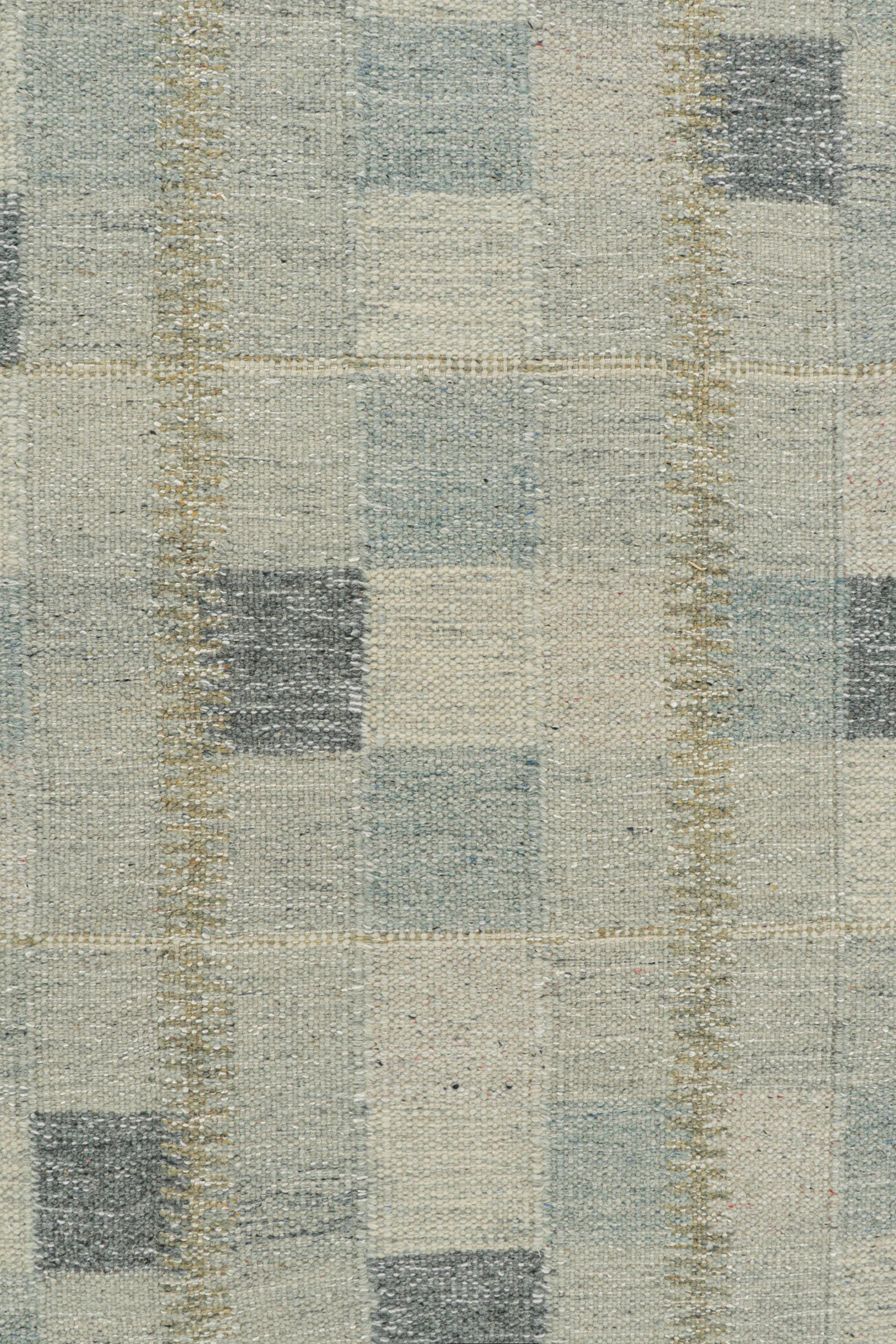 Rug & Kilim’s Scandinavian Style Kilim in Sky Blue with Geometric Pattern In New Condition For Sale In Long Island City, NY