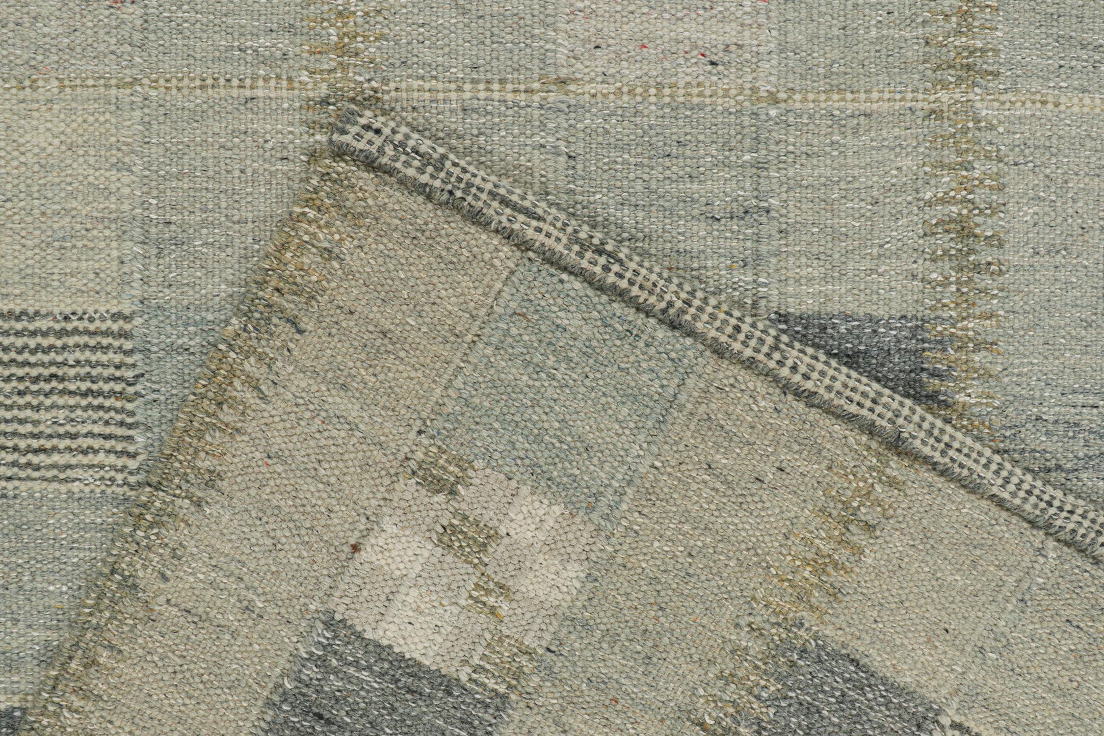 Himmelblauer Kilim im skandinavischen Stil mit geometrischem Muster von Rug & Kilim (21. Jahrhundert und zeitgenössisch) im Angebot