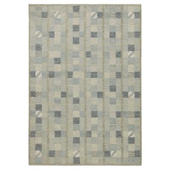 Rug & Kilim’s Scandinavian Style Kilim in Sky Blue with Geometric Pattern