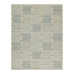Rug & Kilim’s Scandinavian style Kilim in Sky Blue with Geometric Pattern