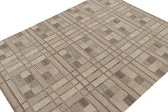 Rug & Kilim’s Scandinavian Style Kilim in Taupe & Beige-Brown Geometric Pattern