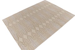 Rug & Kilim’s Scandinavian Style Kilim in Taupe, Blue and Off-White Patterns