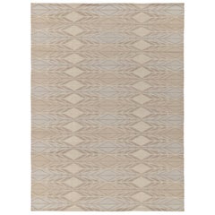 Kilim de estilo escandinavo de Rug & Kilim en motivos topo, azul y blanco roto