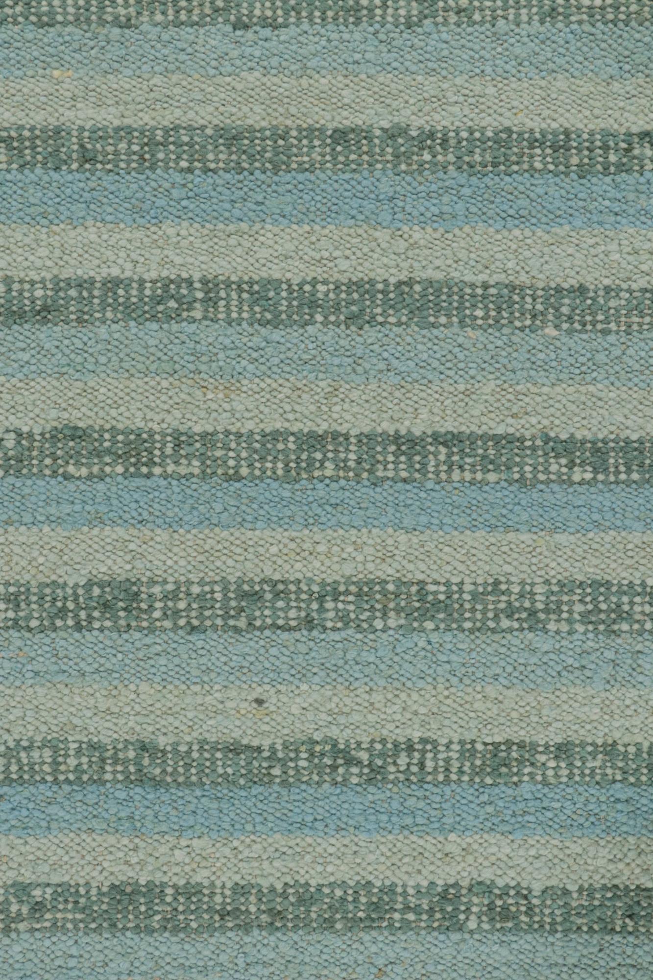 Rug & Kilim’s Scandinavian Style Kilim in Tones of Blue In New Condition For Sale In Long Island City, NY