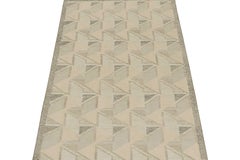 Kilim de style scandinave en motifs géométriques blancs et bleus de Rug & Kilim