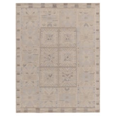 Teppich &amp;amp;amp; Kilims Skandinavischer Kelim im Stil in Weiß und Grau mit geometrischen Mustern
