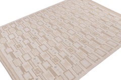Rug & Kilim's skandinavischer Kilim in Weiß und Beige-Braun mit geometrischem Muster