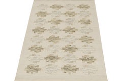 Rug & Kilim’s Scandinavian Style Kilim in White & Beige-Brown Geometric Patterns