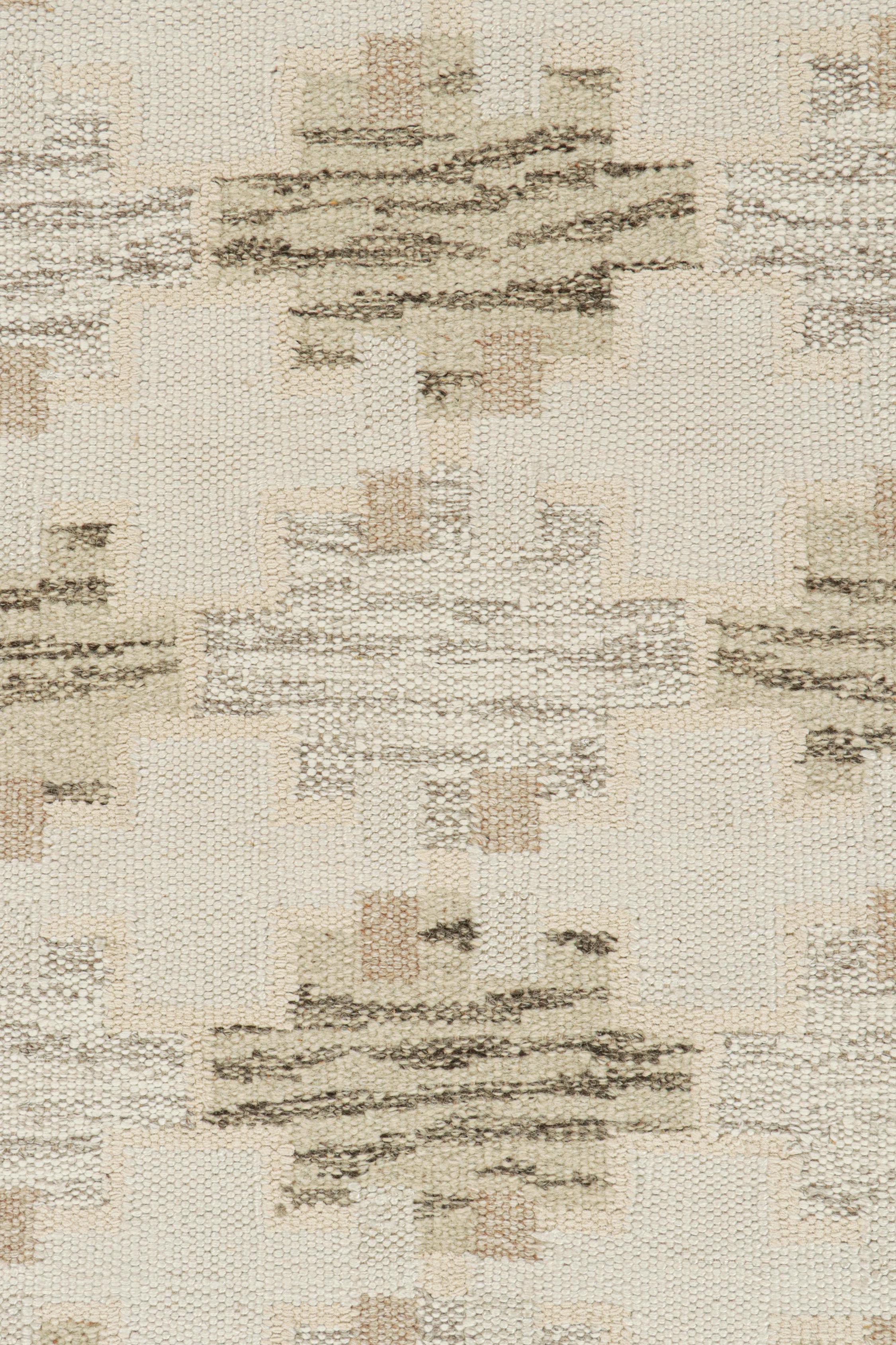 Rug & Kilim: Kilim in stile scandinavo con motivi geometrici bianchi e beige-marroni In condizioni Nuovo in vendita a Long Island City, NY