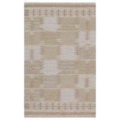 Rug & Kilim’s Scandinavian Style Kilim in White & Brown Patterns