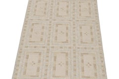 Rug & Kilim’s Scandinavian Style Kilim in White with Beige Geometric Patterns