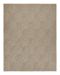 Rug & Kilim's übergroßer Teppich im skandinavischen Stil in Beige-Braun mit geometrischen Mustern