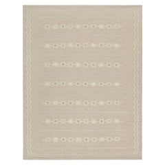 Rug & Kilim’s Scandinavian Style Kilim Rug in Beige and Grey Geometric Patterns