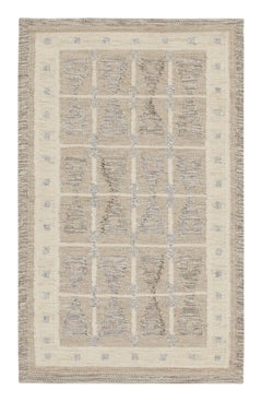 Rug & Kilim - Tappeto Kilim in stile scandinavo con motivo geometrico beige-marrone