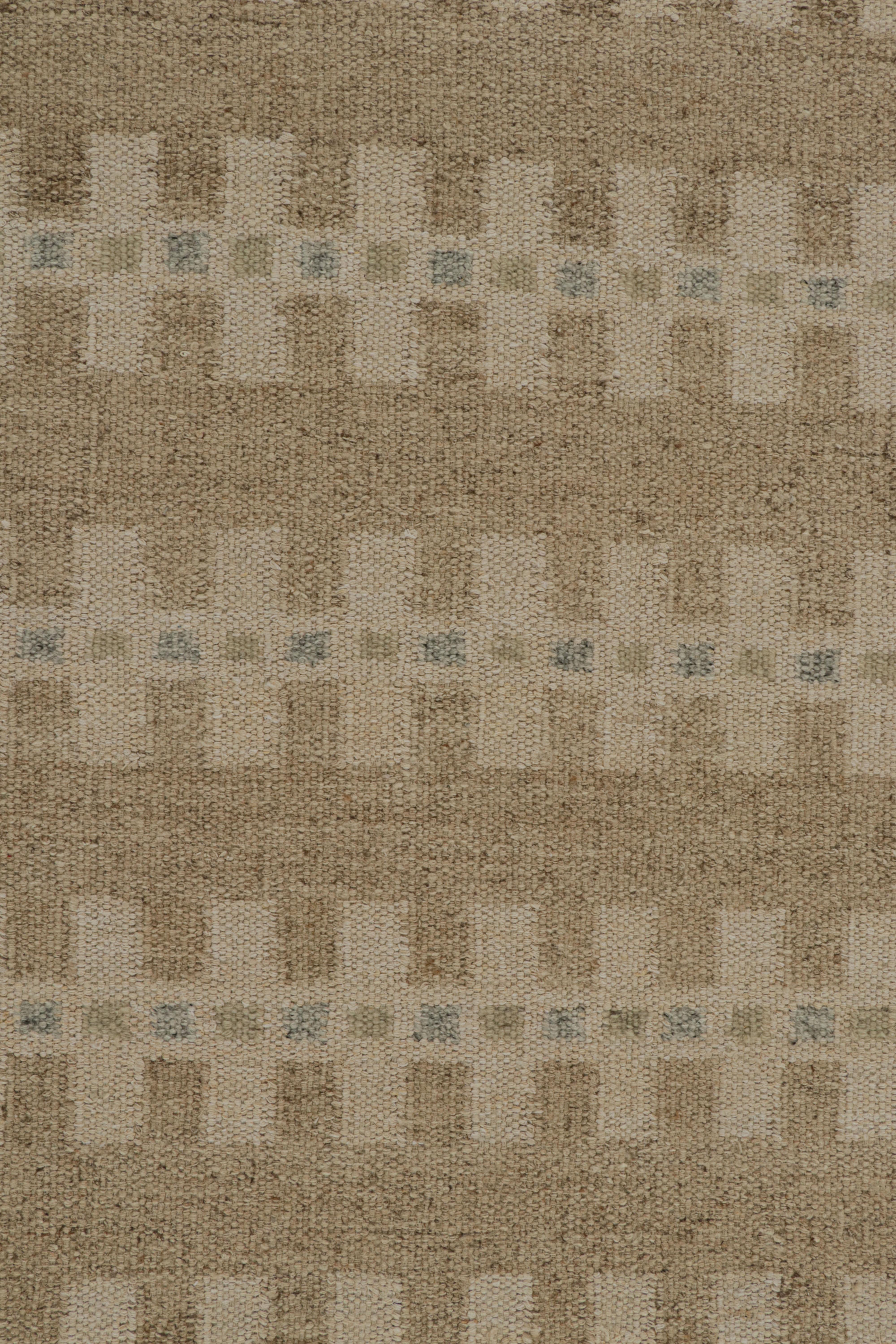 Rug & Kilim's Scandinavian Style Kilim Rug in Beige with Geometric Patterns (tapis de style scandinave à motifs géométriques) Neuf - En vente à Long Island City, NY