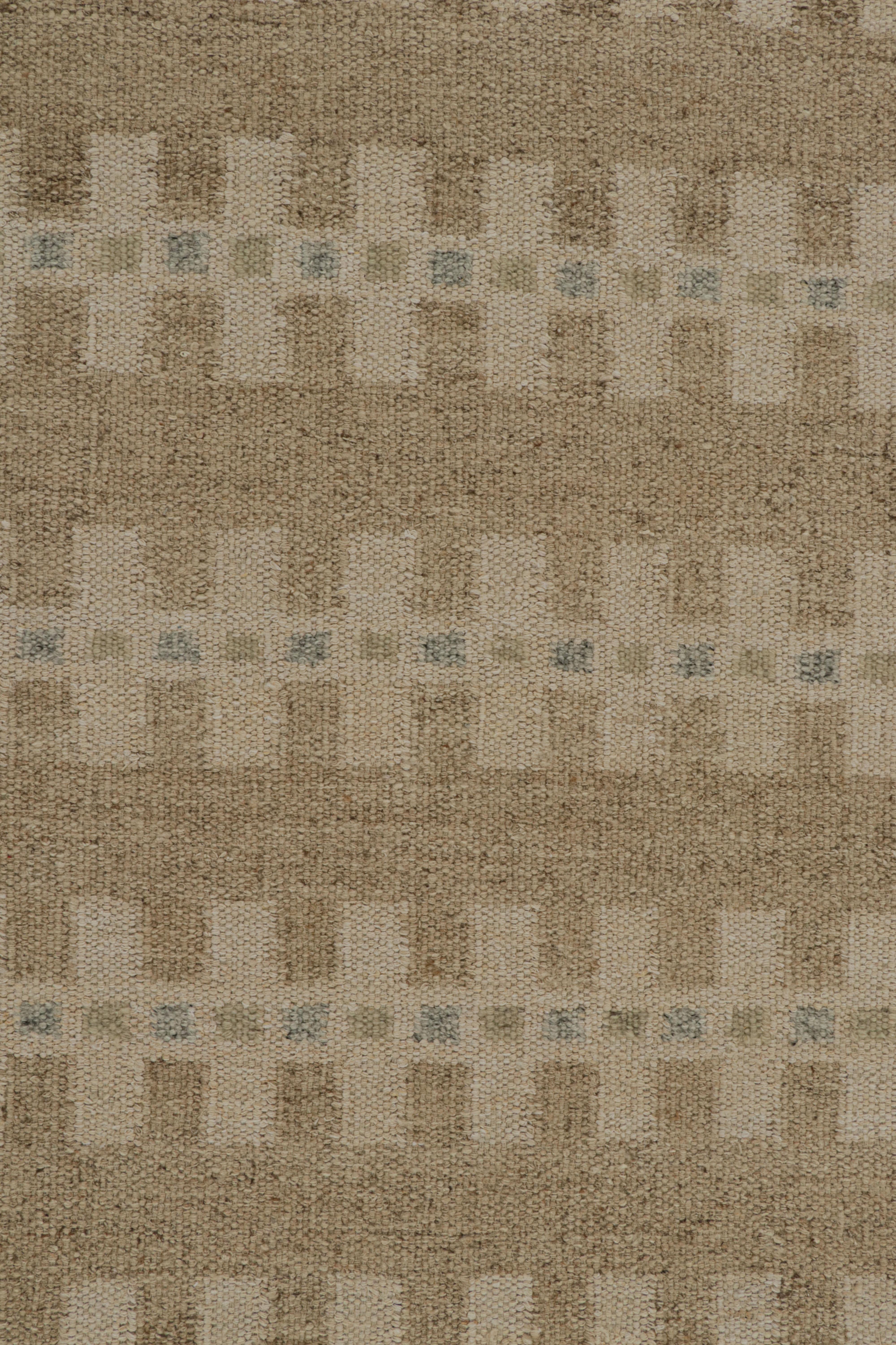 Rug & Kilim’s Scandinavian Style Kilim Rug in Beige with Geometric Patterns In New Condition For Sale In Long Island City, NY