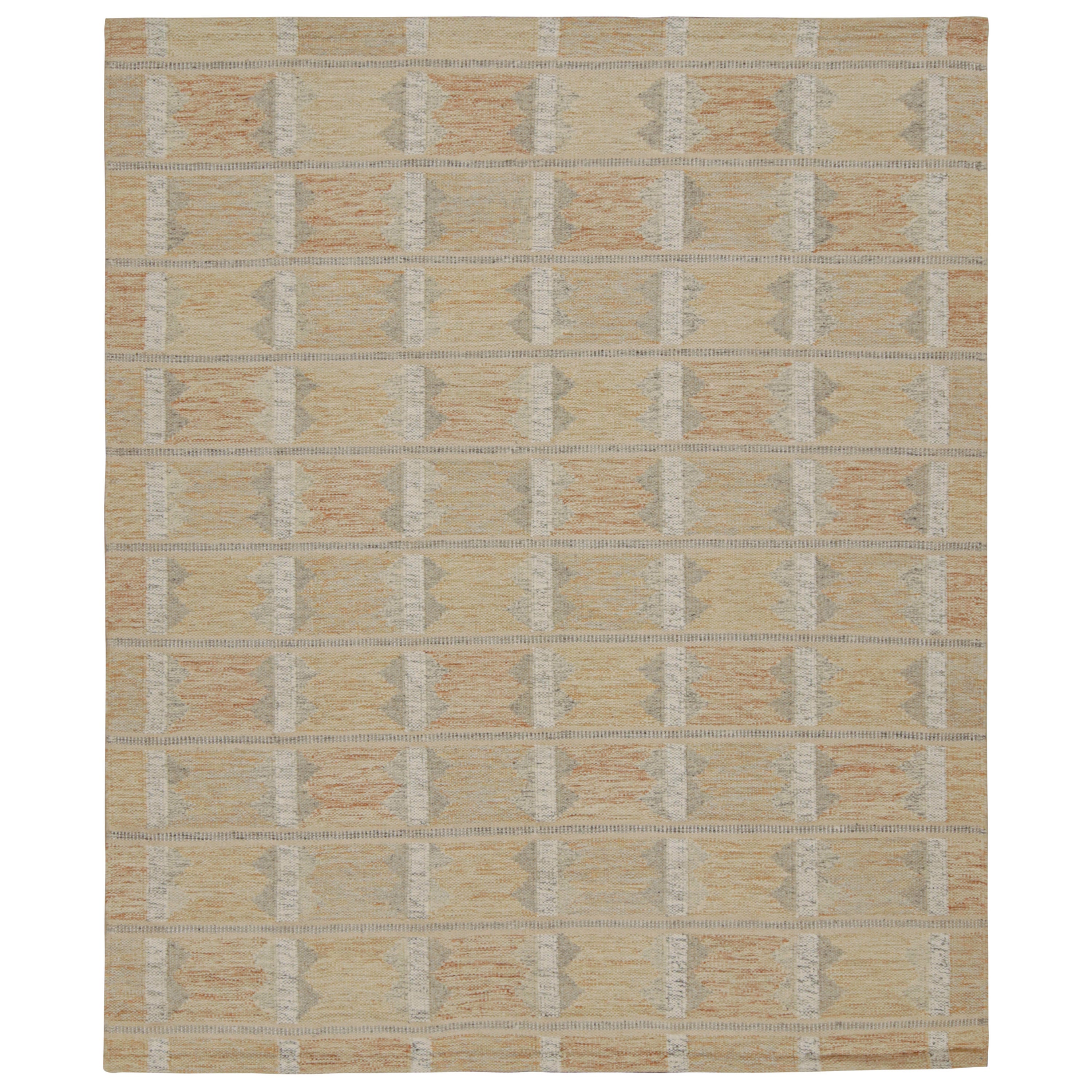 Rug & Kilim’s Scandinavian Style Kilim Rug in Beige with Geometric Patterns