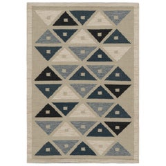 Rug & Kilim: Tappeto Kilim in stile scandinavo con motivi geometrici blu e grigio
