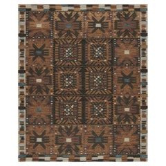 Rug & Kilim - Tappeto Kilim in stile scandinavo con motivi marroni e neri