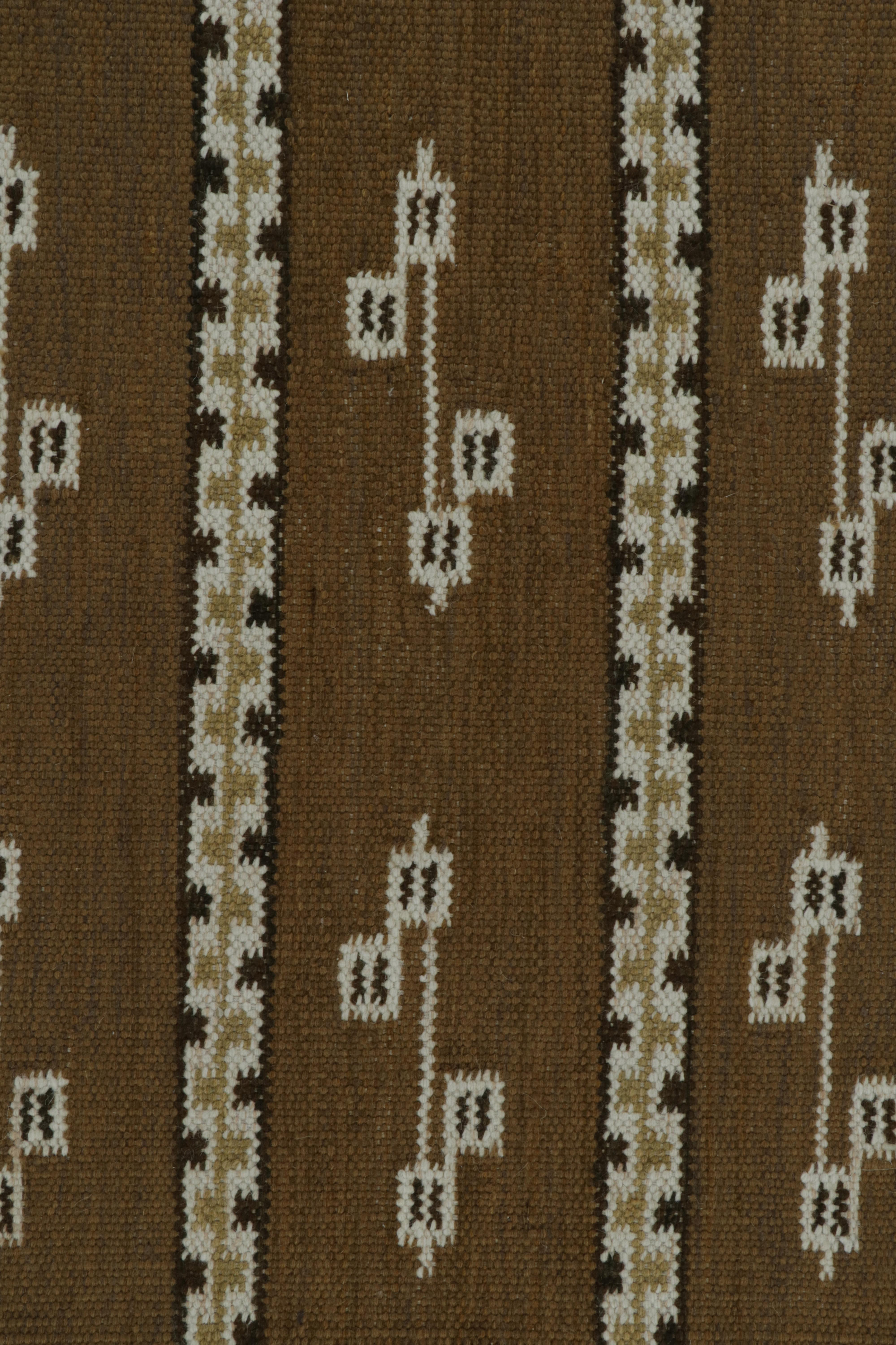 Rug & Kilim's Scandinavian Style Kilim Rug in Brown with Geometric Patterns (tapis de style scandinave à motifs géométriques) Neuf - En vente à Long Island City, NY