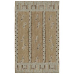 Rug & Kilim’s Scandinavian Style Kilim Rug in Brown with Geometric Patterns