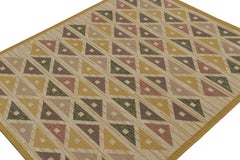 Rug & Kilim’s Scandinavian style Kilim rug in Gold & Brown Geometric Patterns