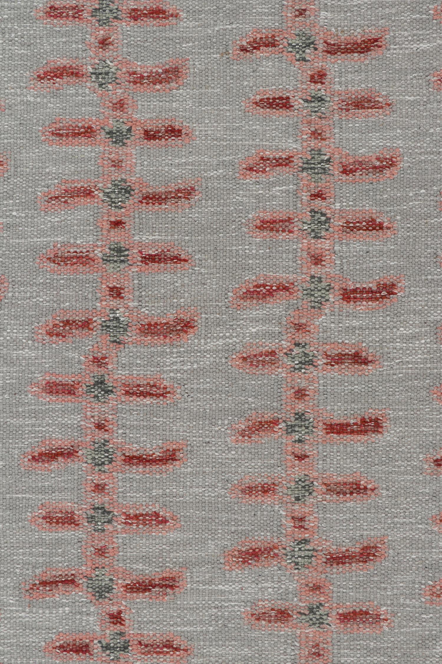 Teppich & Kelim Scandinavian Style Kelim-Teppich in Grau, Rot & Rosa 6x9 (Handgeknüpft) im Angebot