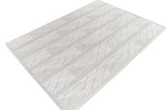 Rug & Kilim's Scandinavian Style Kilim Rug in Gray, White Geometric Pattern