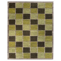 Rug 
Kilim
s Scandinavian Style Kilim Rug in Green Geometric Pattern (tapis de style scandinave à motif géométrique vert)