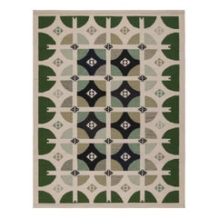 Rug 
Kilim
s Scandinavian Style Kilim Rug in Green, White 
Black Patterns (tapis de style scandinave à motifs verts, blancs et noirs)
