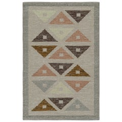 Rug & Kilim's Scandinavian Style Kilim Rug in Grey with Geometric Patterns (tapis de style scandinave à motifs géométriques)