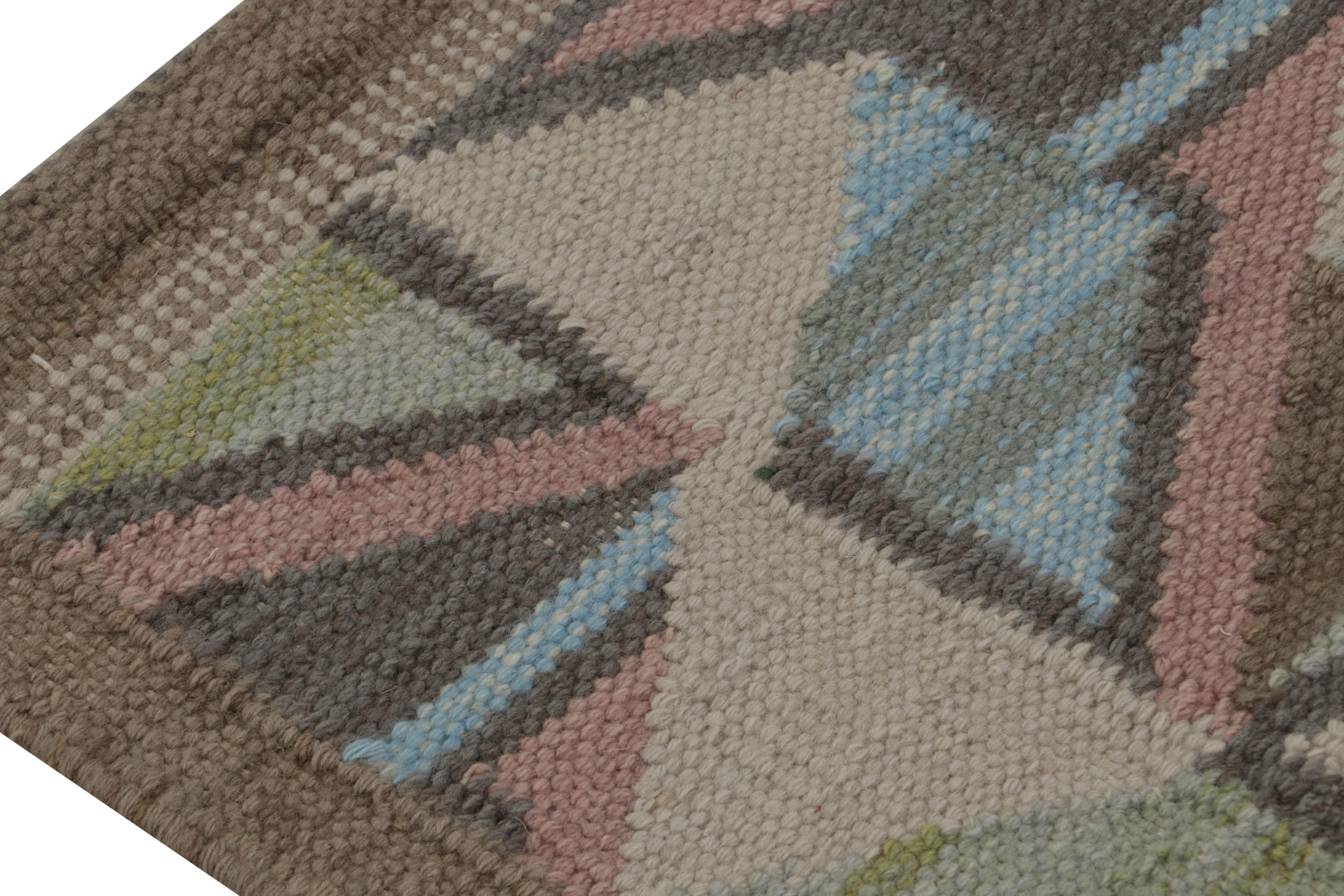 Hand-Woven Rug & Kilim’s Scandinavian Style Kilim Rug in Polychromatic Patterns For Sale