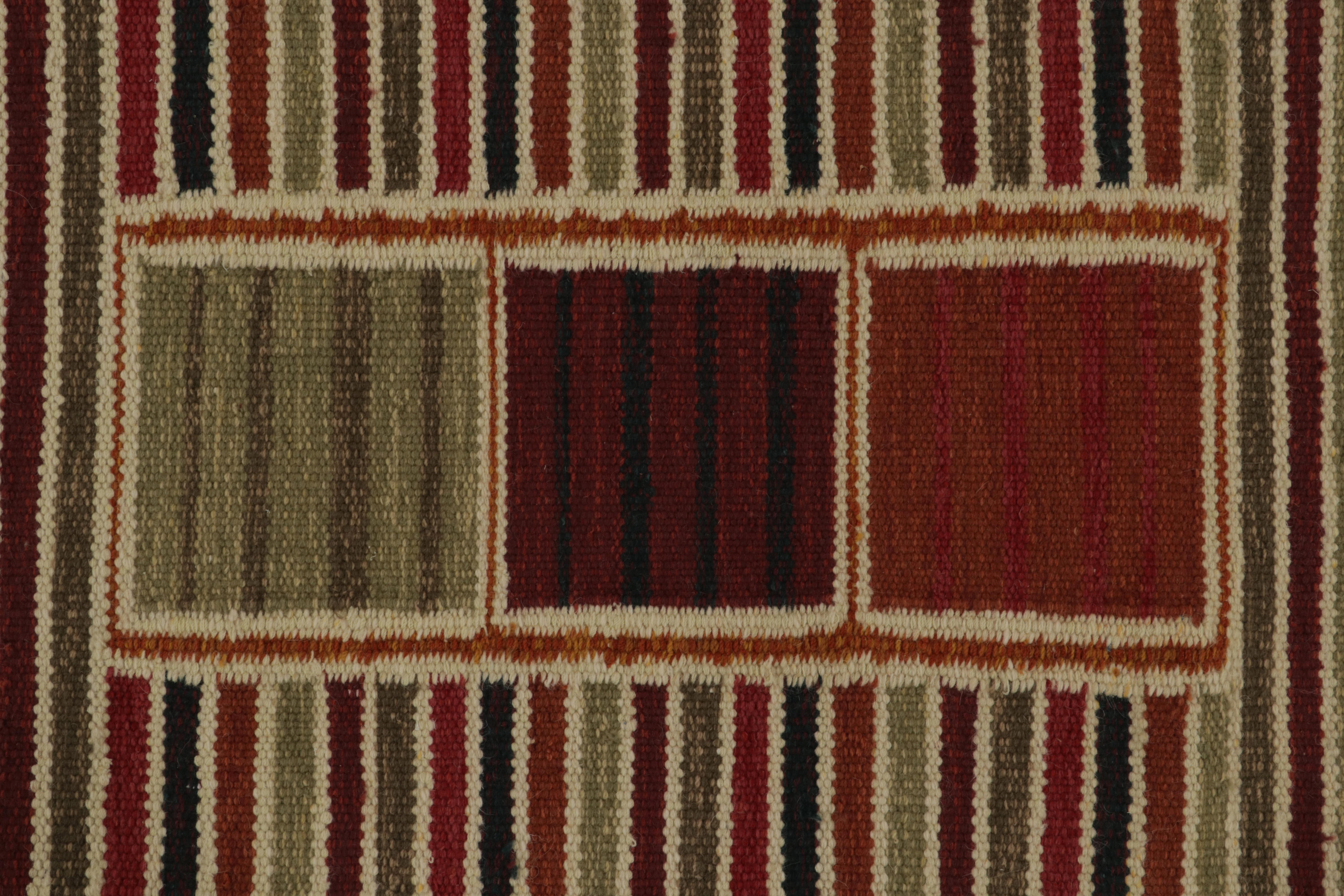 Rug & Kilim’s Scandinavian Style Kilim Rug in Polychromatic Patterns In New Condition For Sale In Long Island City, NY