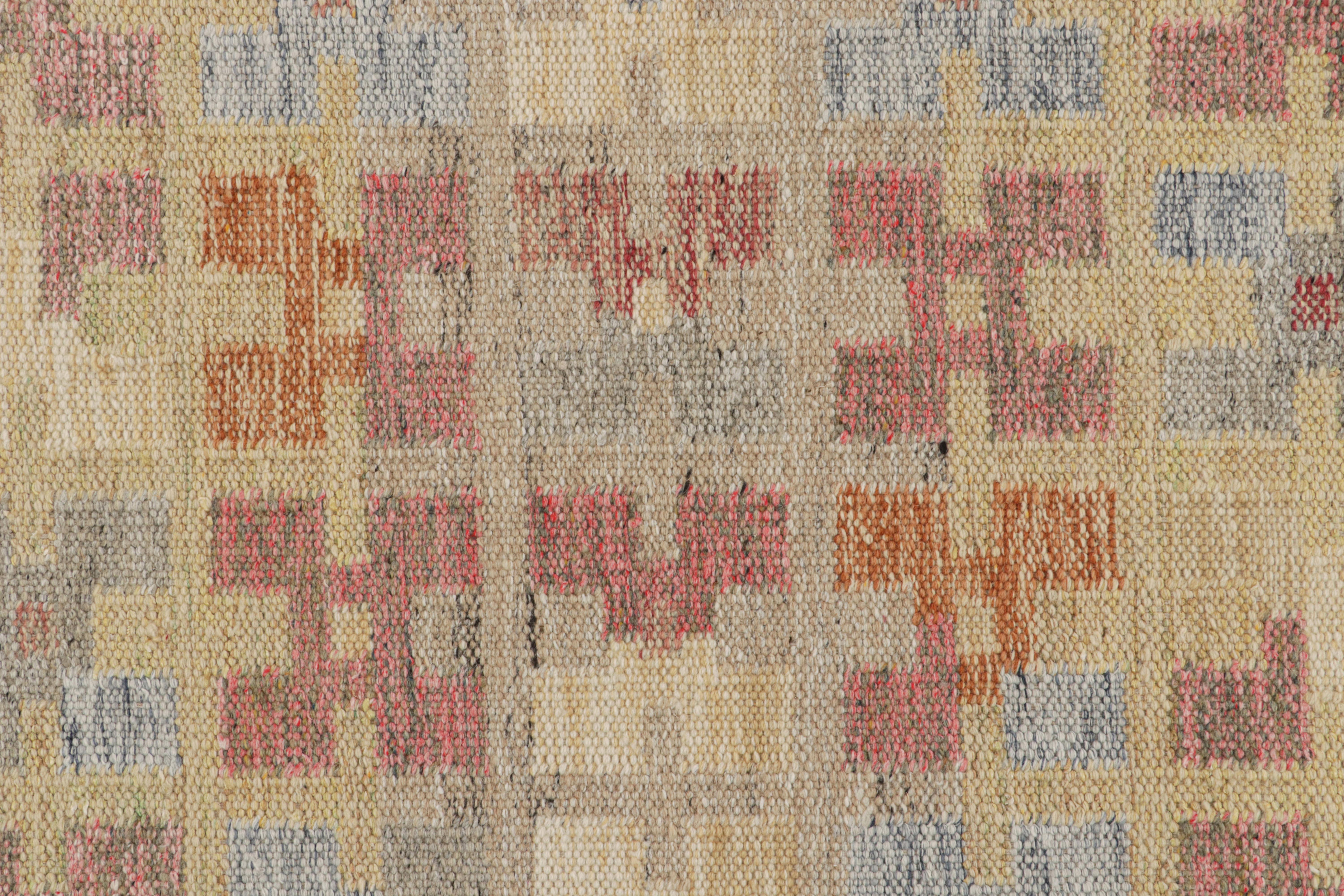Rug & Kilim’s Scandinavian Style Kilim Rug in Polychromatic Patterns In New Condition For Sale In Long Island City, NY