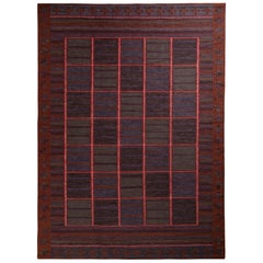 Rug
Kilim
s skandinavischer Kilimteppich in Rot und Blau mit geometrischem Muster