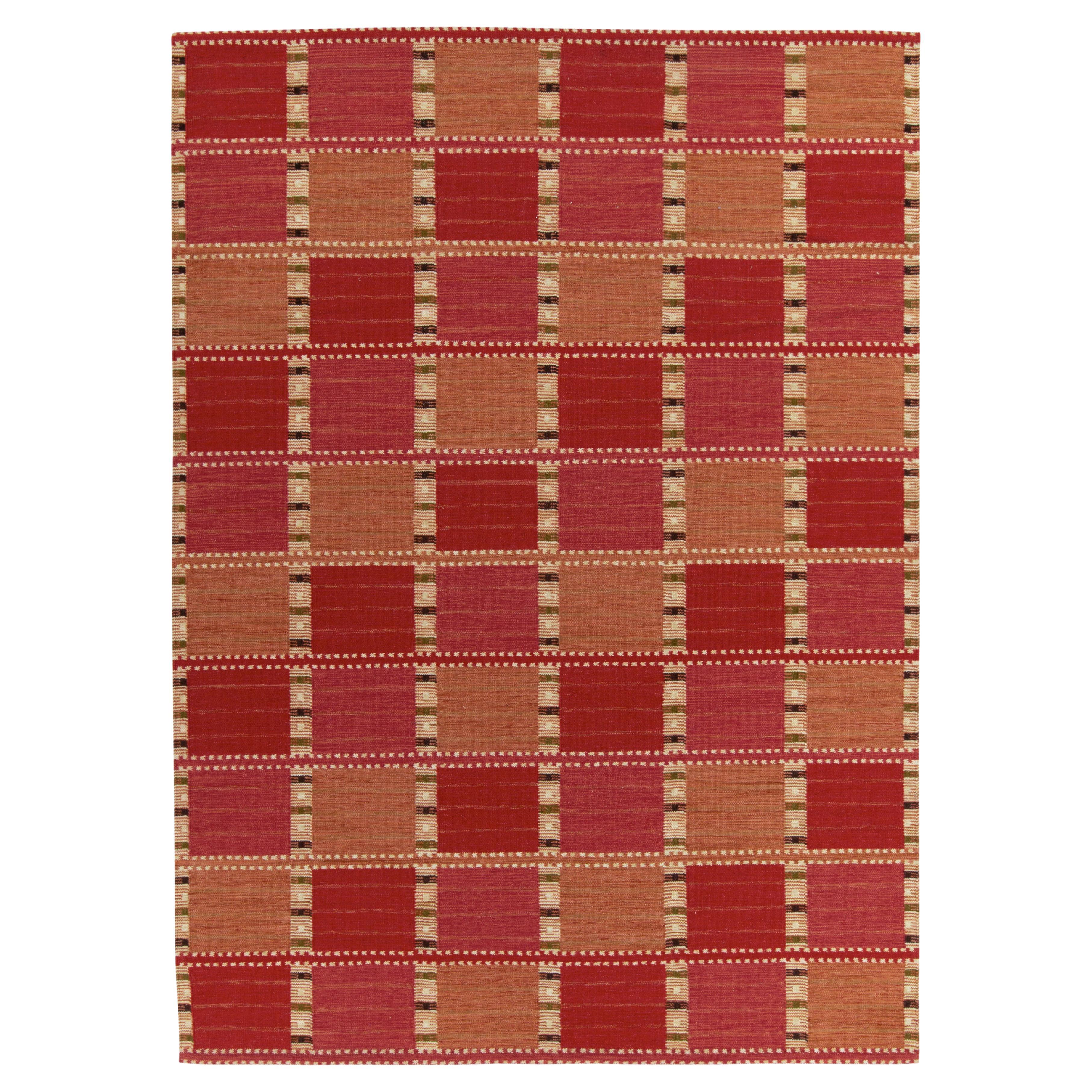 Rug
Kilim
s Scandinavian Style Kilim Rug in Red Pink, Beige Geometric Pattern