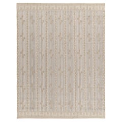 Teppich & Kilims Skandinavischer Kelim-Teppich in Weiß, Grau und Beige Geometrischer Teppich