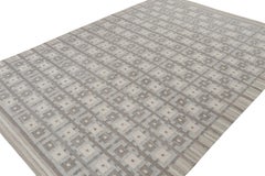 Rug & Kilim’s Scandinavian Style Kilim Rug with Gray and Beige Geometric Pattern
