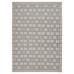 Rug & Kilim’s Scandinavian Style Kilim Rug with Gray and Beige Geometric Pattern
