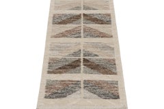 Rug & Kilim’s Scandinavian Style Kilim Runner In Beige & Brown Geometric Pattern