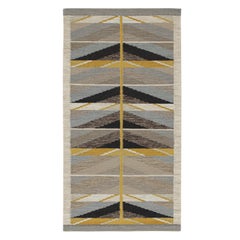 Rug & Kilim - Runner Kilim in stile scandinavo in Taupe con motivi geometrici